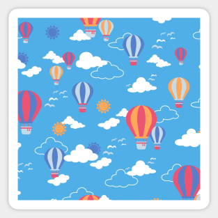 Hot Air Balloon in the Blue Sky Pattern Sticker